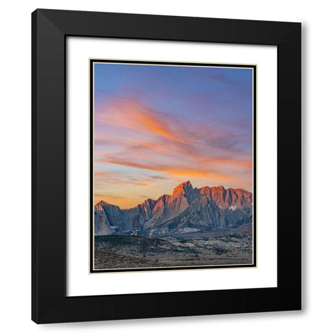 Sunrise on Sierra Nevada from Owens Valley-California Black Modern Wood Framed Art Print with Double Matting by Fitzharris, Tim