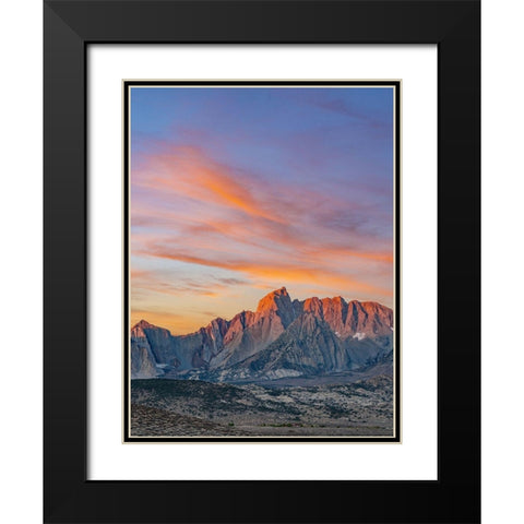 Sunrise on Sierra Nevada from Owens Valley-California Black Modern Wood Framed Art Print with Double Matting by Fitzharris, Tim