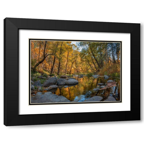 Oak Creek near Sedona-Arizona-USA Black Modern Wood Framed Art Print with Double Matting by Fitzharris, Tim