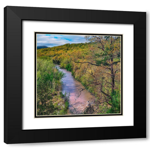 Mulberry National Wild and Scenic River Black Modern Wood Framed Art Print with Double Matting by Fitzharris, Tim