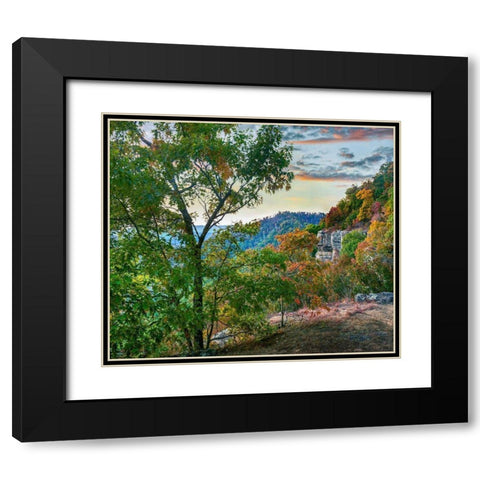 White Rock Mountain Sunset Black Modern Wood Framed Art Print with Double Matting by Fitzharris, Tim