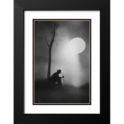 monologue Black Modern Wood Framed Art Print with Double Matting by Satriani, Jay