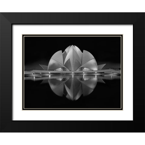 Black Contrast Black Modern Wood Framed Art Print with Double Matting by Nigam, Nimit