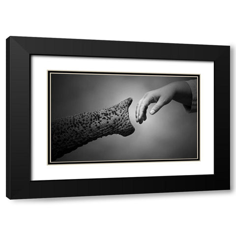 WALKING TOGETHER Black Modern Wood Framed Art Print with Double Matting by Wenner-Braun, Antje