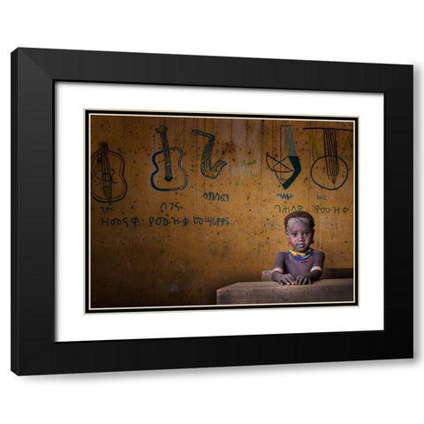School Black Modern Wood Framed Art Print with Double Matting by Al Sulaili, Mohammed