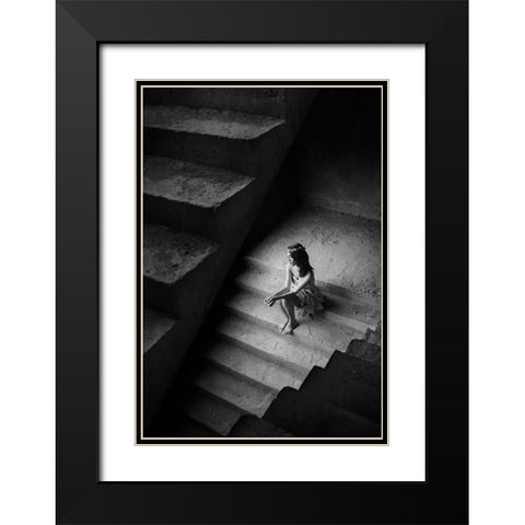Untitled No 4821 Black Modern Wood Framed Art Print with Double Matting by Kisworo, Sebastian