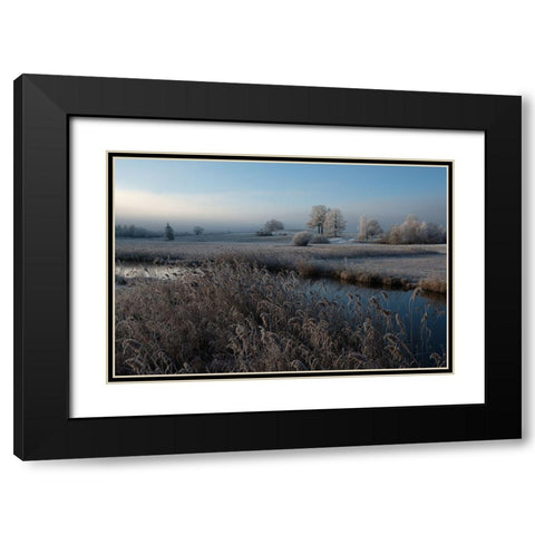 Cold Black Modern Wood Framed Art Print with Double Matting by Pauli, Nina
