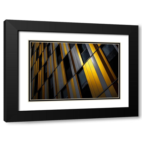 Yellow wall Black Modern Wood Framed Art Print with Double Matting by Claes, Gilbert