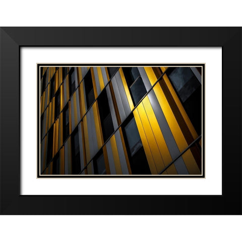Yellow wall Black Modern Wood Framed Art Print with Double Matting by Claes, Gilbert