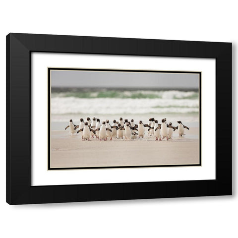 Desembarco Black Modern Wood Framed Art Print with Double Matting by Gil Raga, Joan