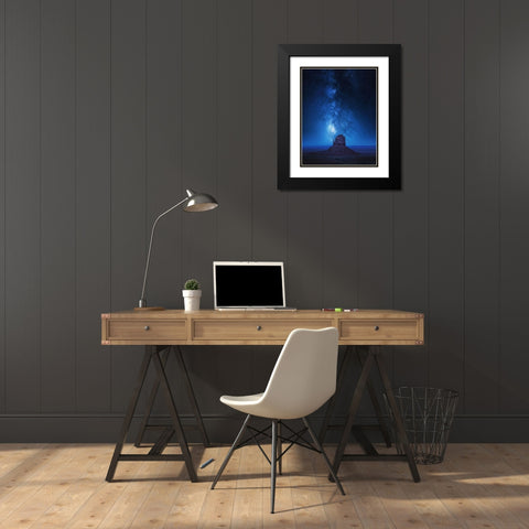Monument Milkyway Black Modern Wood Framed Art Print with Double Matting by Pablo De, Juan