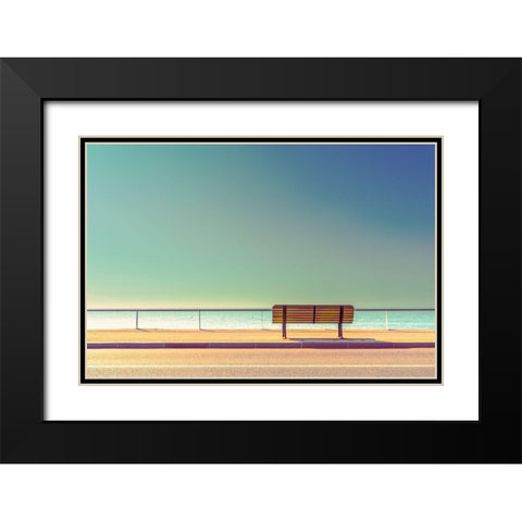 The Bench Black Modern Wood Framed Art Print with Double Matting by Bratkovic, Arnaud
