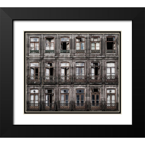 Decay Black Modern Wood Framed Art Print with Double Matting by Osuna, Fran