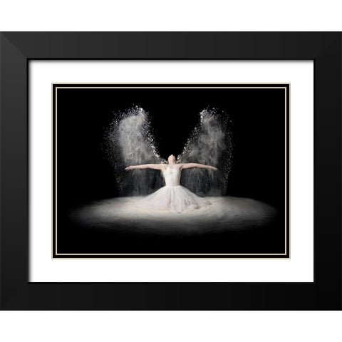 Flour Wings Black Modern Wood Framed Art Print with Double Matting by Pentony Ma, Pauline