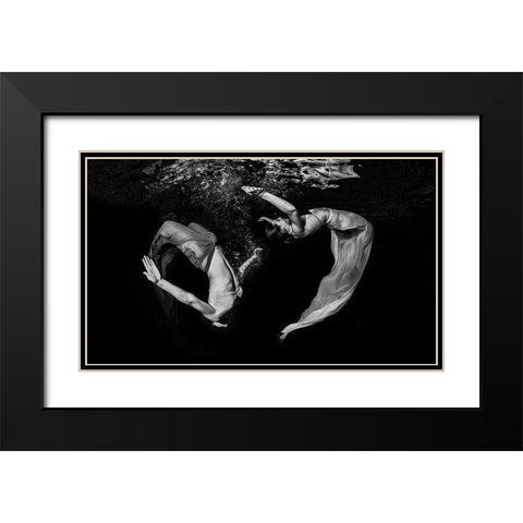 Grace Underwater Black Modern Wood Framed Art Print with Double Matting by Kiefer, Ken