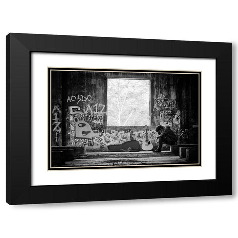 Untitled Black Modern Wood Framed Art Print with Double Matting by Perwiranegara, Bayu