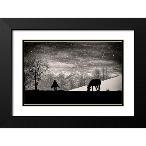 Its time to go Black Modern Wood Framed Art Print with Double Matting by Guarino, Vito