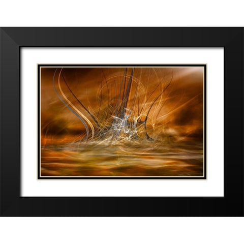 The rising Black Modern Wood Framed Art Print with Double Matting by Marthinussen, Willy