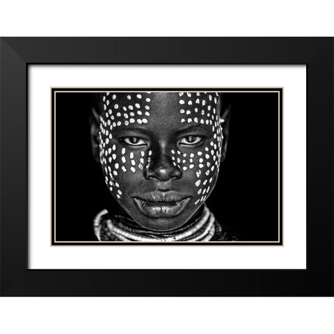 Karo girl Black Modern Wood Framed Art Print with Double Matting by Vidak, Vedran