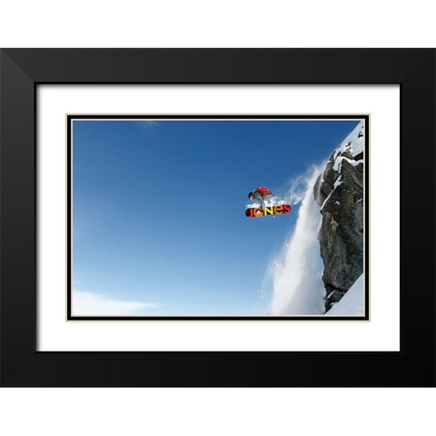 Lac des Vaux Black Modern Wood Framed Art Print with Double Matting by Sanne, Jakob
