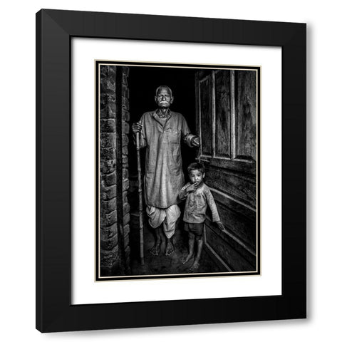 With Grandfather Black Modern Wood Framed Art Print with Double Matting by Dhahi, Saeed