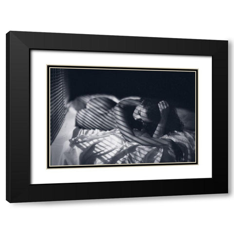 Katrin Black Modern Wood Framed Art Print with Double Matting by Rise, Zachar