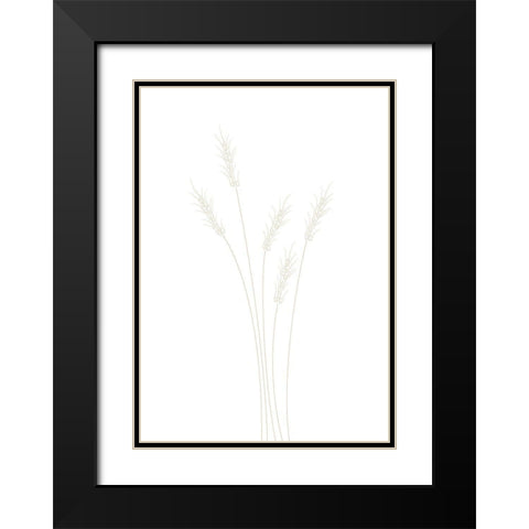Wheat Grass Black Modern Wood Framed Art Print with Double Matting by Artographie Studio