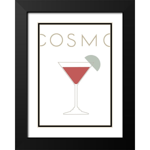 Cosmopolitan Black Modern Wood Framed Art Print with Double Matting by Artographie Studio