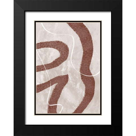 Abstract Fuzz Black Modern Wood Framed Art Print with Double Matting by Artographie Studio