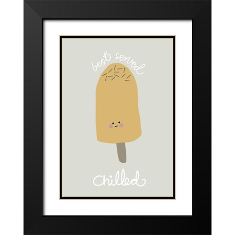Chilled Ice Cream Black Modern Wood Framed Art Print with Double Matting by Artographie Studio