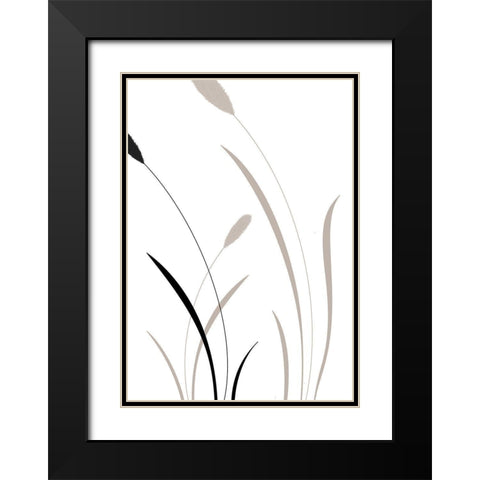 Bunny Grass 02 Black Modern Wood Framed Art Print with Double Matting by Artographie Studio