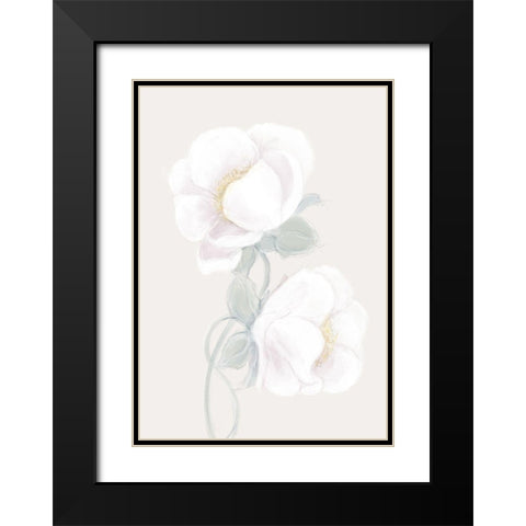 Lush Peony Black Modern Wood Framed Art Print with Double Matting by Artographie Studio