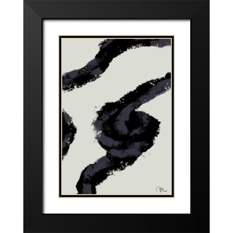 Rope Black Modern Wood Framed Art Print with Double Matting by Artographie Studio