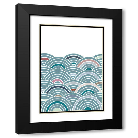 Sea of Rainbows Black Modern Wood Framed Art Print with Double Matting by Artographie Studio