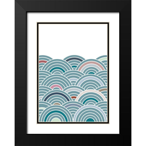 Sea of Rainbows Black Modern Wood Framed Art Print with Double Matting by Artographie Studio