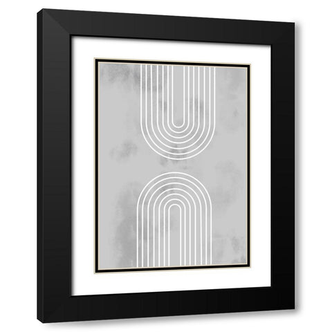 Archs in Ice Black Modern Wood Framed Art Print with Double Matting by Artographie Studio