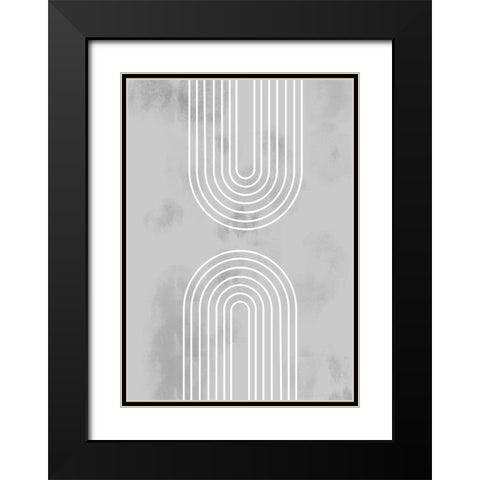 Archs in Ice Black Modern Wood Framed Art Print with Double Matting by Artographie Studio