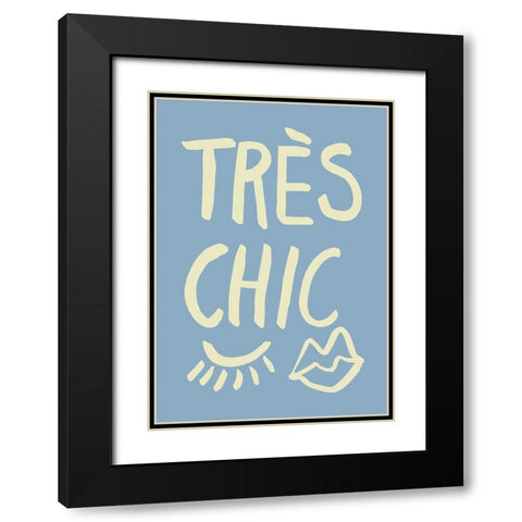 TrAus Chic Blue Black Modern Wood Framed Art Print with Double Matting by Artographie Studio
