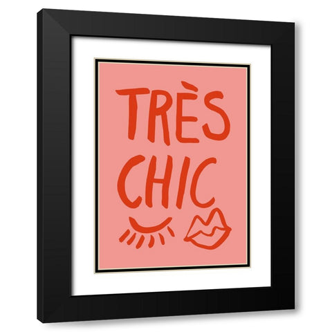TrAus Chic Pink Black Modern Wood Framed Art Print with Double Matting by Artographie Studio