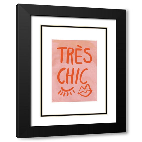 TrAus Chic Pink Frame Black Modern Wood Framed Art Print with Double Matting by Artographie Studio