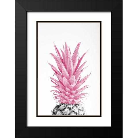 Pinapple Pink 03 Black Modern Wood Framed Art Print with Double Matting by Artographie Studio