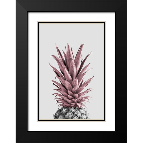 Pineapple Pink 04 Black Modern Wood Framed Art Print with Double Matting by Artographie Studio