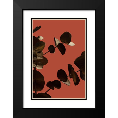 Eucalyptus Gold Rust 02 Black Modern Wood Framed Art Print with Double Matting by Artographie Studio