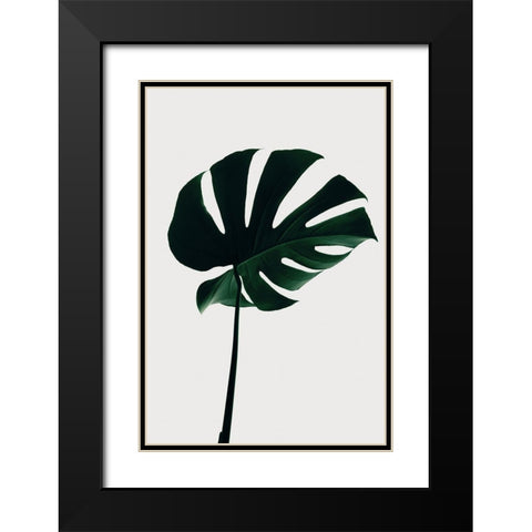 Monstera Natural 10 Black Modern Wood Framed Art Print with Double Matting by Artographie Studio