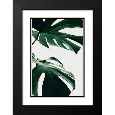 Monstera Natural 12 Black Modern Wood Framed Art Print with Double Matting by Artographie Studio