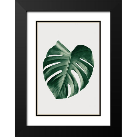 Monstera Natural 23 Black Modern Wood Framed Art Print with Double Matting by Artographie Studio