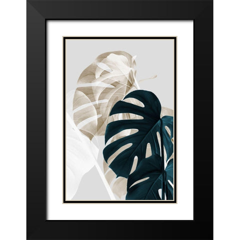 Monstera Creative 05 Black Modern Wood Framed Art Print with Double Matting by Artographie Studio