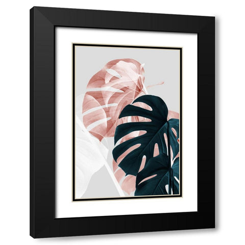 Monstera Creative 09 Black Modern Wood Framed Art Print with Double Matting by Artographie Studio