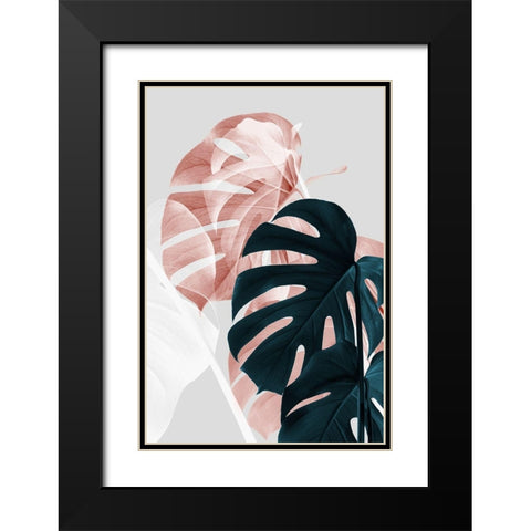 Monstera Creative 09 Black Modern Wood Framed Art Print with Double Matting by Artographie Studio