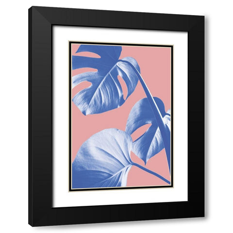 Monstera Purple 05 Black Modern Wood Framed Art Print with Double Matting by Artographie Studio